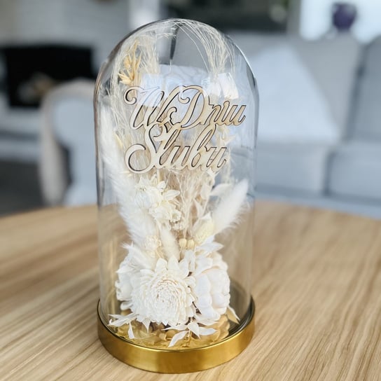 Klosz szklany z suszonymi kwiatami Na Ślub Inna marka