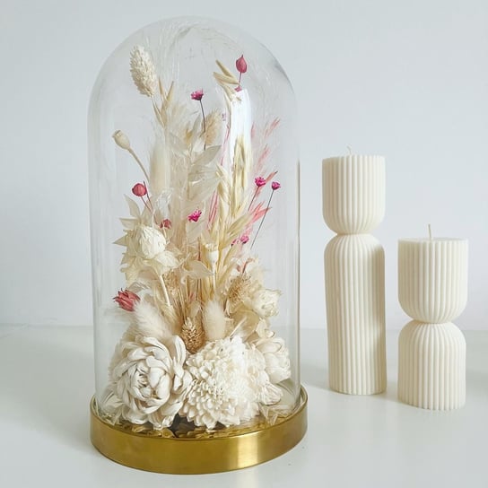 Klosz szklany z suszonymi kwiatami Premium Róż Inna marka