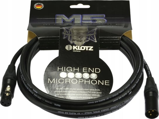 KLOTZ M5 Kabel mikrofonowy XLR Cannon HI-END 10m KLOTZ