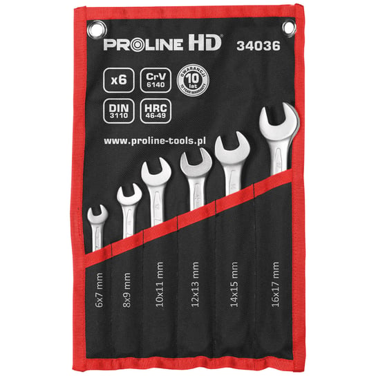 Klucze płaskie sztuk 8 (6x7-20x22mm) DIN 3110, CV Proline HD PROLINE HD