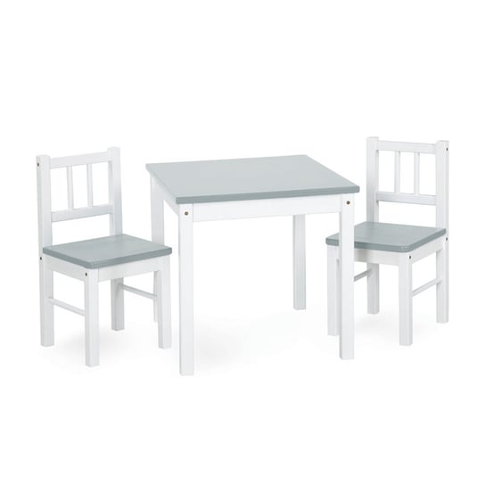 Klupś Stolik+dwa krzesełka JOY biały-szary Klupś