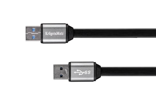 KM0337 Kabel USB3.0 wtyk - wtyk 1m Kruger&Matz płaski kabel Krüger&Matz