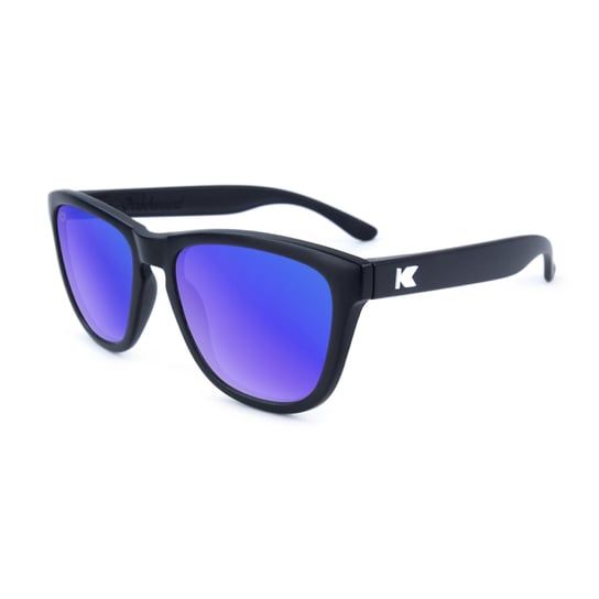 Knockaround, Okulary przeciwsłoneczne Premiums, czarne z niebieskimi szkłami i polaryzacją Knockaround
