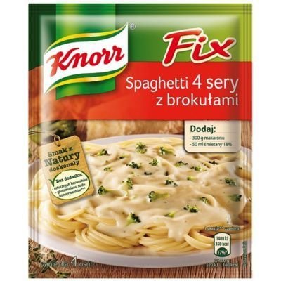 Knorr, Fix, Spaghetti 4 sery z brokułami, 43 g Knorr