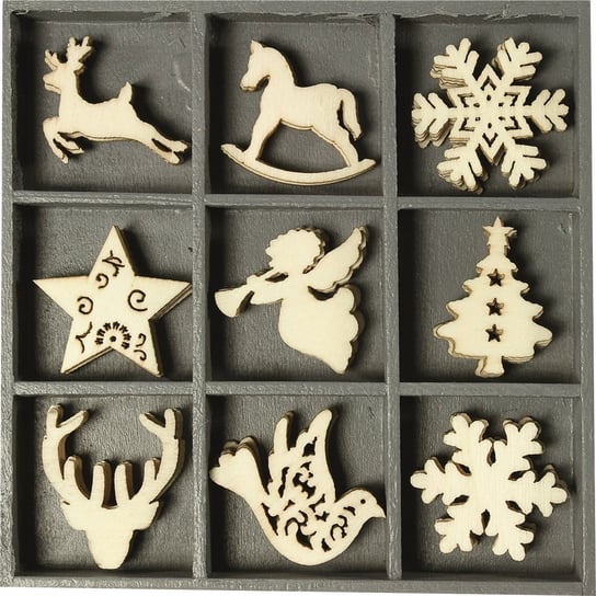 Knorr Prandel, zestaw ornamentów drewnianych, Boże Narodzenie, 45 elementów Knorr Prandel