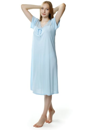 Kobieca koszula nocna Berenika : Kolor - Niebieski, Rozmiar - 44 Mewa Lingerie