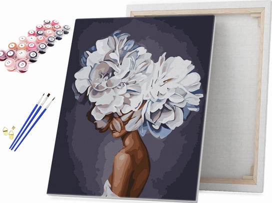 Kobieta w białych kwiatach - Malowanie po numerach Beliart
