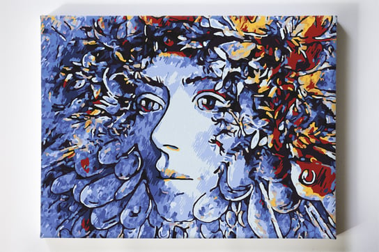 Kobieta z lodu, twarz, abstrakcja, malowanie po numerach, blejtram Akrylowo