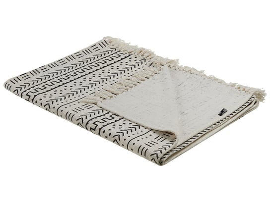 Koc bawełniany 130 x 180 cm czarno-biały PANVEL Beliani