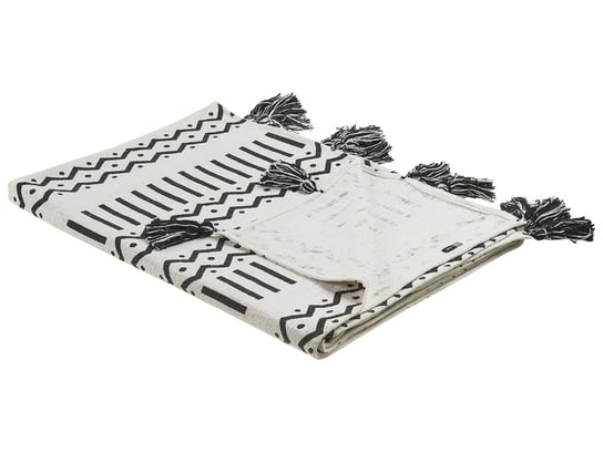 Koc bawełniany 130 x 180 cm czarno-biały UNNAO Beliani