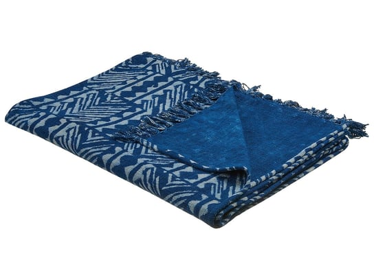 Koc bawełniany 130 x 180 cm niebieski SHIVPURI Beliani
