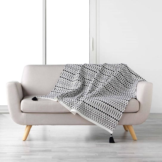 Koc bawełniany z frędzlami TISSIA, bawełna żakardowa, 125 x 150 cm Douceur d'intérieur