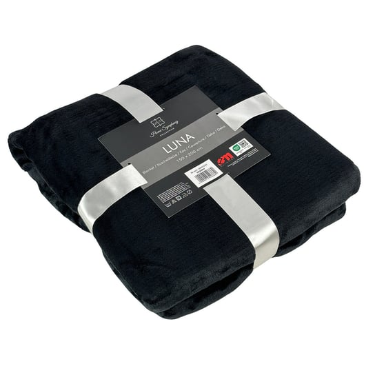Koc narzuta na łóżko LUNA 150x200 jednobarwny czarny Inna marka