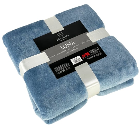 Koc narzuta na łóżko LUNA 150x200 jednobarwny niebieski Inna marka