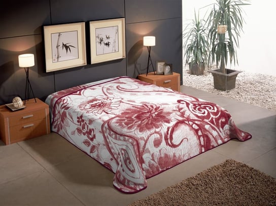 Koc/narzuta na łóżko PIELSA Premium Estampada, bordowy, 220x240 cm PIELSA