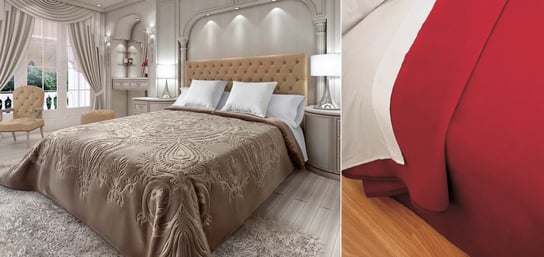 Koc/narzuta na łóżko PIELSA Premium Gofrada PES, czerwony, 220x240 cm PIELSA