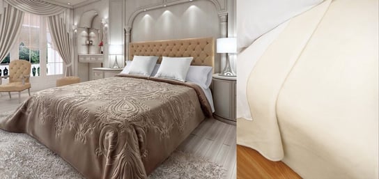 Koc/narzuta na łóżko PIELSA Premium Gofrada PES, naturalny, 220x240 cm PIELSA