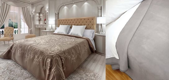 Koc/narzuta na łóżko PIELSA Premium Gofrada PES, szary, 220x240 cm PIELSA