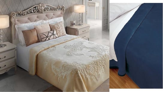 Koc/narzuta na łóżko PIELSA Premium Gofrada3 PES, niebieski, 220x240 cm PIELSA