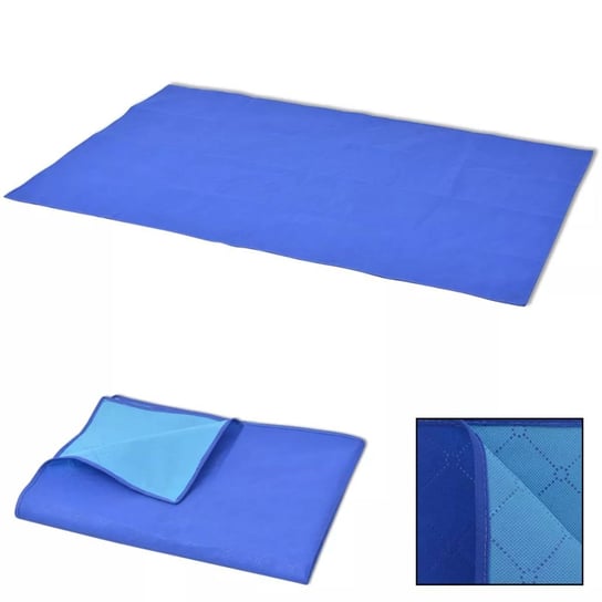 Koc piknikowy vidaXL niebieski i jasnoniebieski, 100x150cm vidaXL