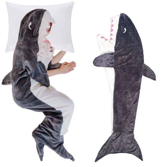 Koc Rekin Śpiwór Shark Blanket Na Prezent Miły Polarowy Rozmiar Xl, L, M Inna marka