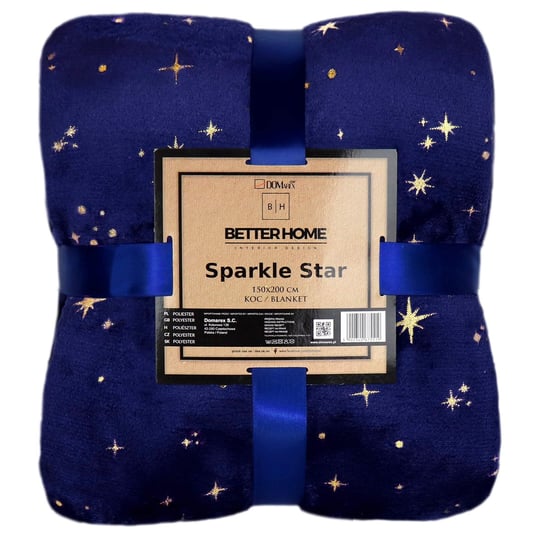 Koc SPARKLE STAR mikroflanela 150x200 cm Granat Domarex