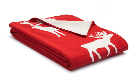 Koc Świąteczny Deer Red 125X150 Cm Czerwony Komfort