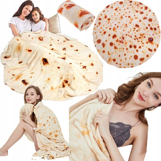 Koc Tortilla Okrągły Gadżet Narzuta 180Cm Kocyk Inna marka
