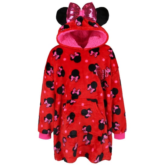 Koc z rękawami Koc bluza kocobluza dziewczęcy Myszka Minnie, czerwona Disney