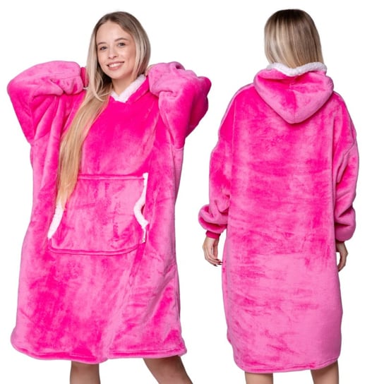 Koc z rękawami Koc bluza kocobluza Oversize 2W1, różowy Mystersheep