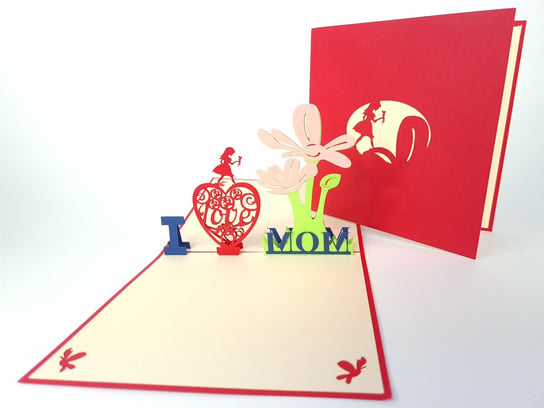 Kocham Cię Mamo Dzień Mamy Kartki 3D GrandGift