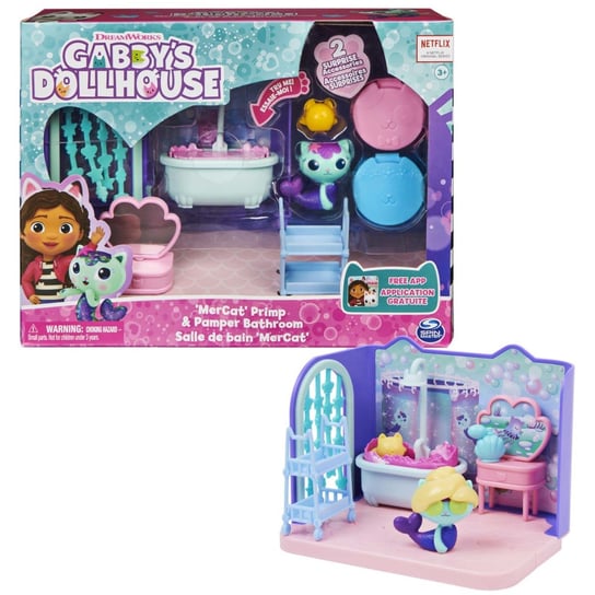 Koci Domek Gabi, lalka, Syrenkotka MerCat, łazienka spa Spin Master