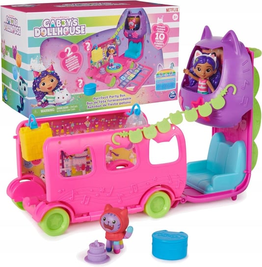 KOCI DOMEK GABI PARTY BUS DWIE FIGURKI I AKCESORIAMI DO ZABAWY W DOMKU GABI SPINMASTER