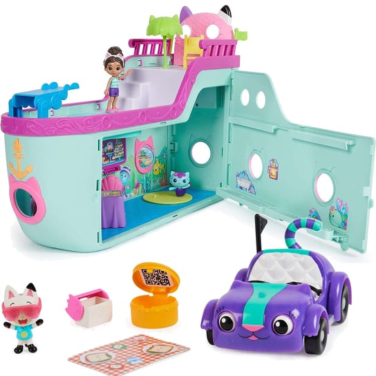 Koci Domek Gabi zestaw Statek Syrenokotki figurka Syrenokotka lalka Gabi + auto Carlita Spin Master