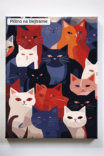 Kocia ferajna, kot, koty, kotki, malowanie po numerach Akrylowo