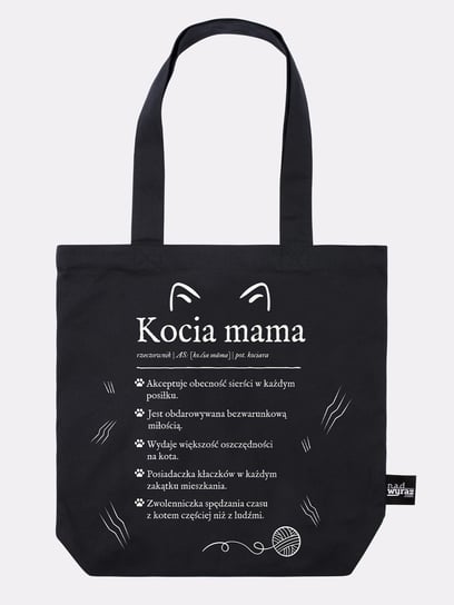 KOCIA MAMA / torba bawełniana / czarna Nadwyraz.com