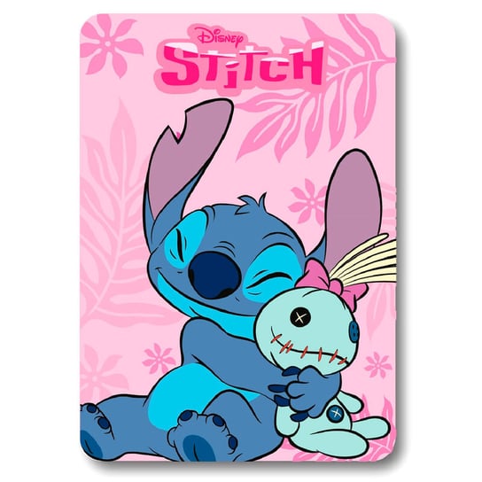 Kocyk dla dziecka KOC polarowy dziecięcy 100x140 Lilo i Stitch kolor różowy Aptex