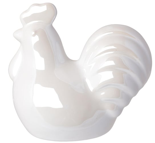 Kogut ceramiczny duży, biały perłowy, 6x6x10 cm Ewax