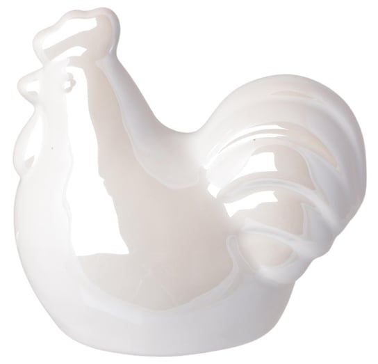 Kogut ceramiczny mały, biały perłowy, 5,5x8,5x9 cm Ewax