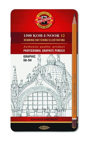 Koh-I-Noor, Ołówki grafitowe profesjonalne 1502 5H-5B, 12 szt Koh-I-Noor