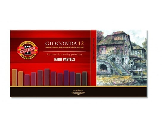 Koh-I-Noor, Pastele suche twarde Gioconda 8122BR Hard Pastels, odcienie brązu, 12 szt Koh-I-Noor