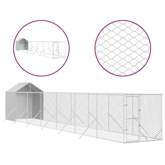 Kojec z daszkiem 2x14x2,5m srebrny Zakito Europe