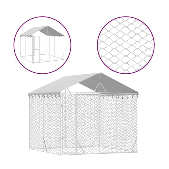 Kojec z daszkiem 3x3x2,5m srebrny Zakito Home