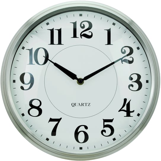 KOKO - Duży zegar ścienny - na ścianę - wiszący - aluminium - srebrny z białą tarczą - Ø 31,5 cm - KO-9164 Koko