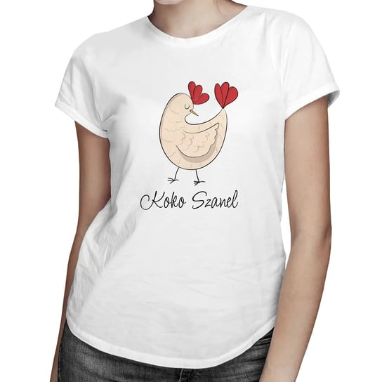 Koko Szanel - damska koszulka z nadrukiem Koszulkowy