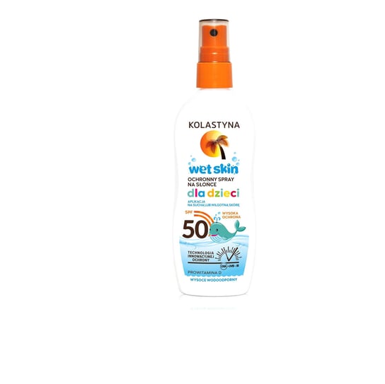 Kolastyna, Wet Skin, ochronny spray na słońce dla dzieci, SPF 50, 150 ml Kolastyna