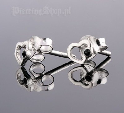 kolczyki do uszu HEART BLK [STF-328] Inna marka