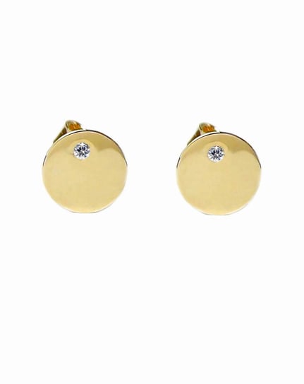 Kolczyki Kółka 0,6 Cm Cyrkonia Złoto Pr.585  (14K) Lucid Jewelry