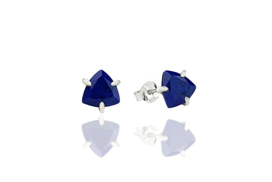 Kolczyki Lapis Lazuli 3 ct. Trylion [Materiał: srebro] Brazi Druse Jewelry