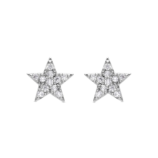 Kolczyki Luxenter Star, wykonane z błyszczących cyrkonii, rodowane Luxenter
